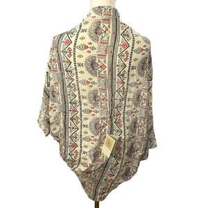 Village Artisan Handcrafted colorful shrug cardigan coverup Aztec
